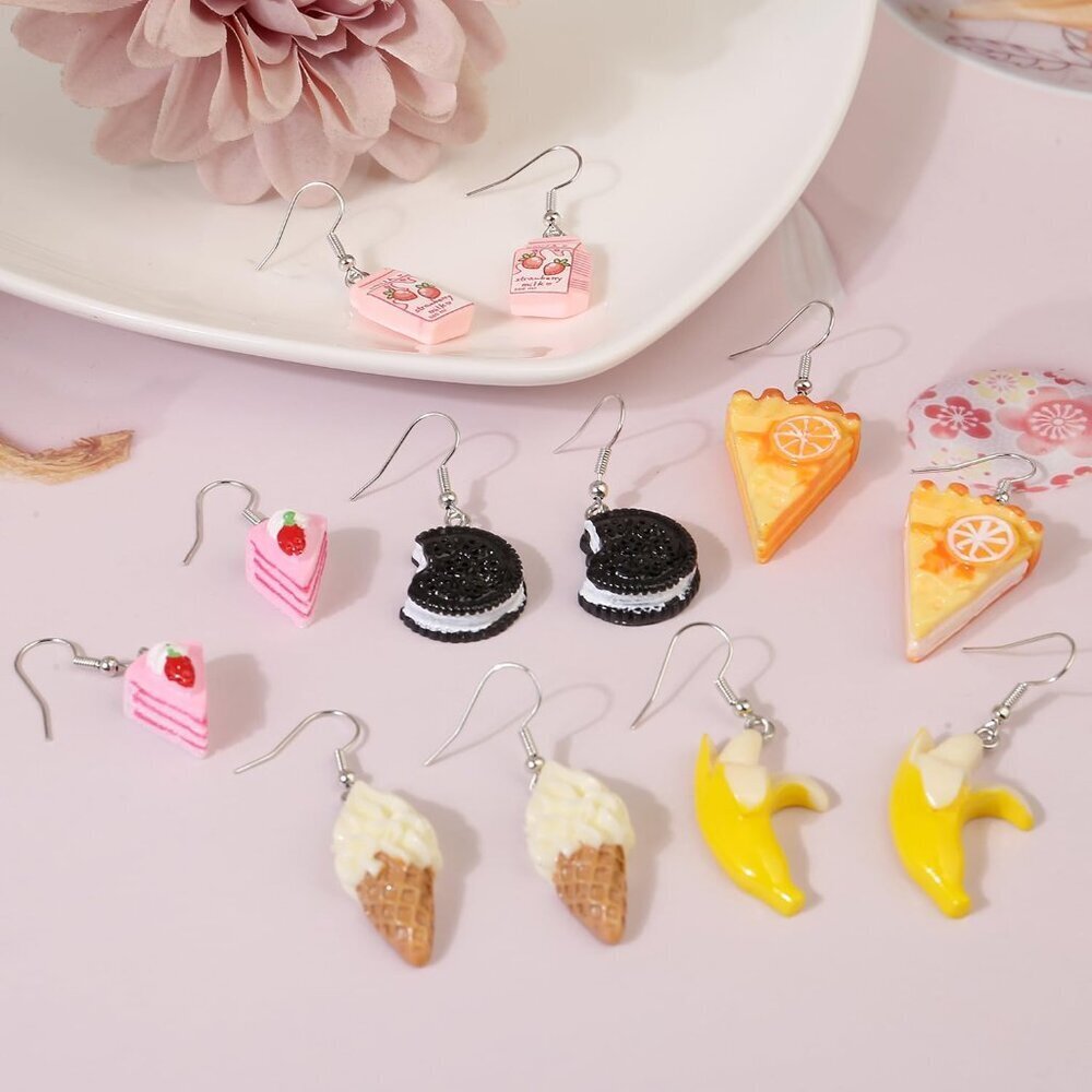 36 Pairs Resin Drop Dangle Earrings Set Fun Cute Fashion Teen Women Jewelry - Picture 3 of 8